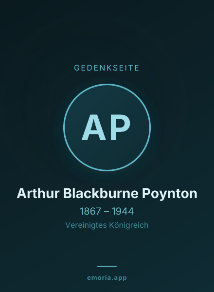 Gedenkportrait von Arthur Blackburne Poynton