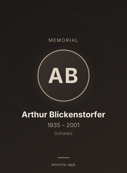 Memorial portrait of Arthur Blickenstorfer