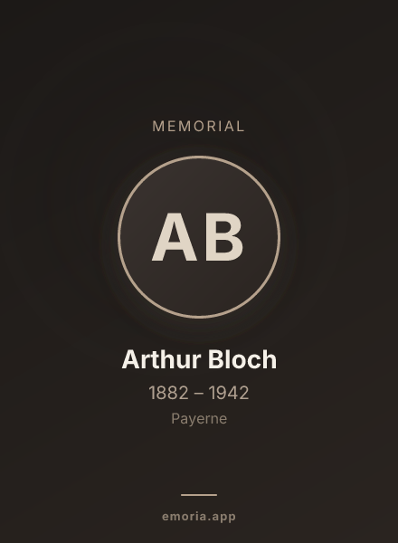 Memorial portrait of Arthur Bloch