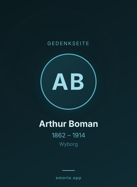 Gedenkportrait von Arthur Boman