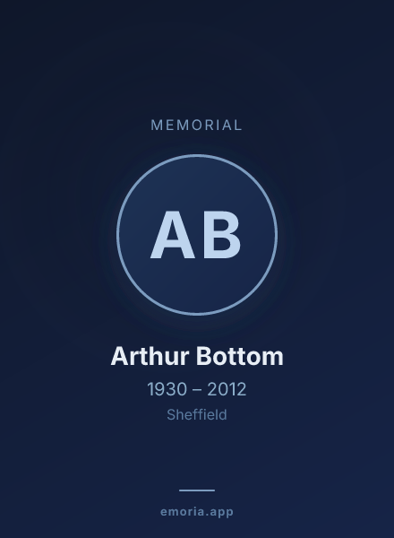 Memorial portrait of Arthur Bottom