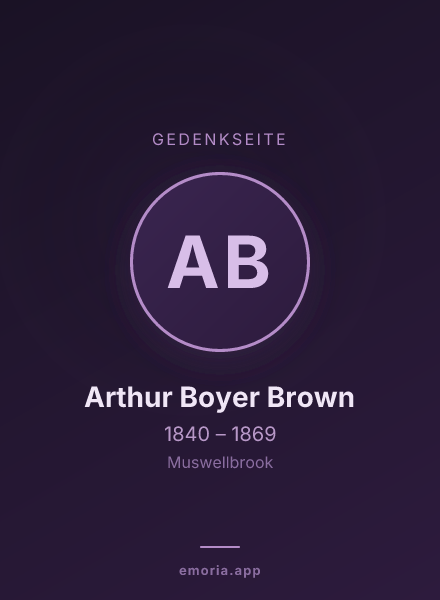 Gedenkportrait von Arthur Boyer Brown