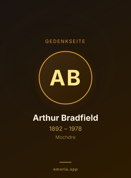 Gedenkportrait von Arthur Bradfield
