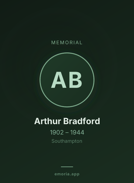Memorial portrait of Arthur Bradford
