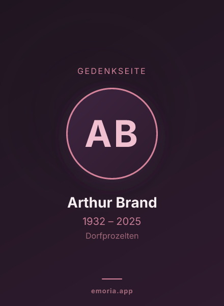 Gedenkportrait von Arthur Brand