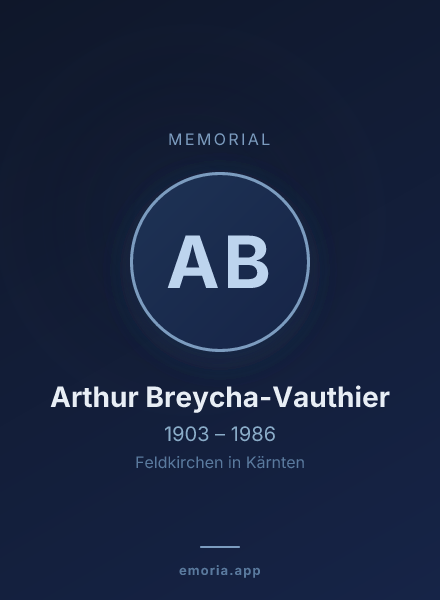 Memorial portrait of Arthur Breycha-Vauthier
