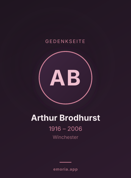 Gedenkportrait von Arthur Brodhurst