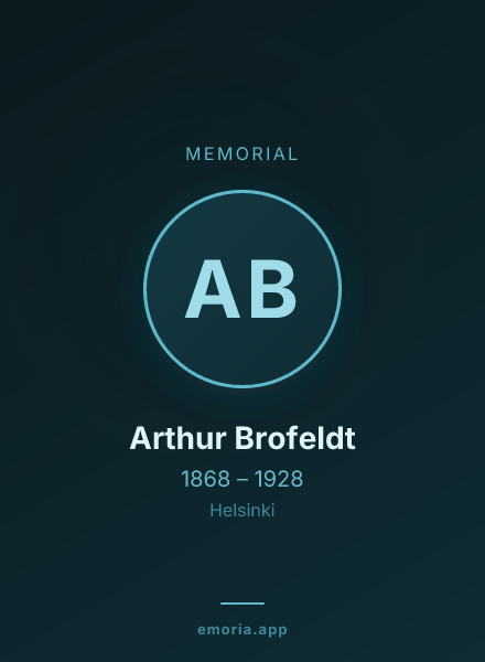 Memorial portrait of Arthur Brofeldt