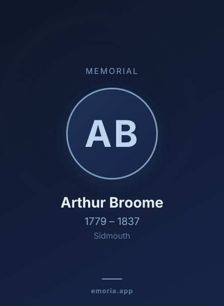 Memorial portrait of Arthur Broome