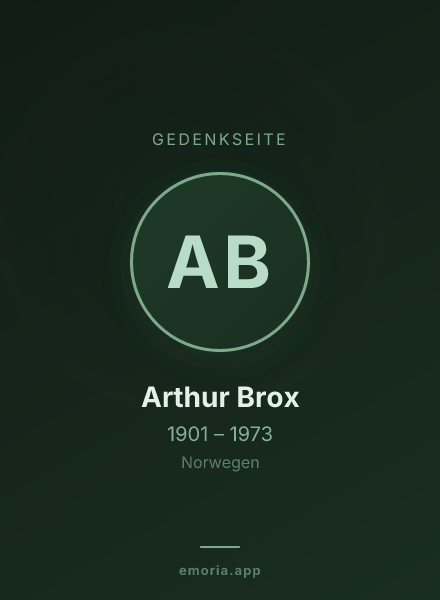 Gedenkportrait von Arthur Brox