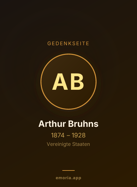 Gedenkportrait von Arthur Bruhns