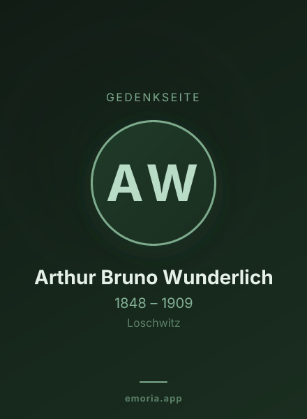 Gedenkportrait von Arthur Bruno Wunderlich