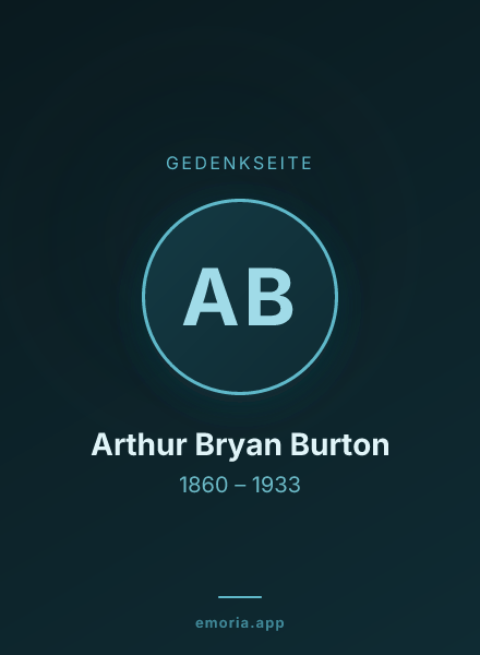 Gedenkportrait von Arthur Bryan Burton