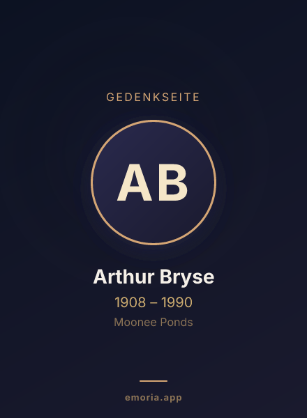 Gedenkportrait von Arthur Bryse