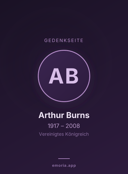 Gedenkportrait von Arthur Burns
