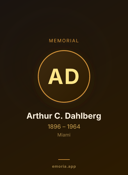 Memorial portrait of Arthur C. Dahlberg
