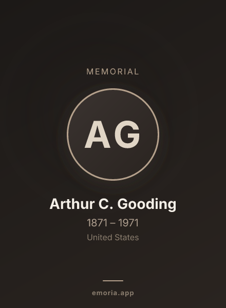 Memorial portrait of Arthur C. Gooding