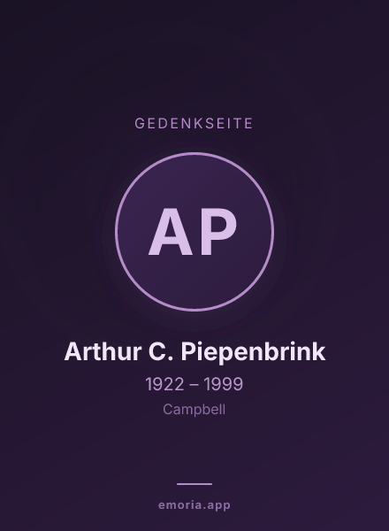 Gedenkportrait von Arthur C. Piepenbrink