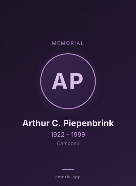 Memorial portrait of Arthur C. Piepenbrink