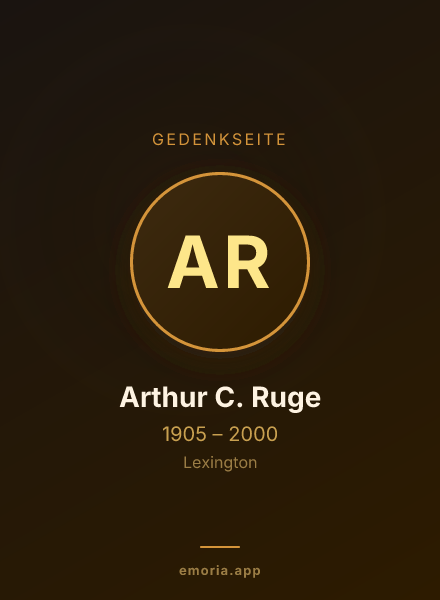 Gedenkportrait von Arthur C. Ruge