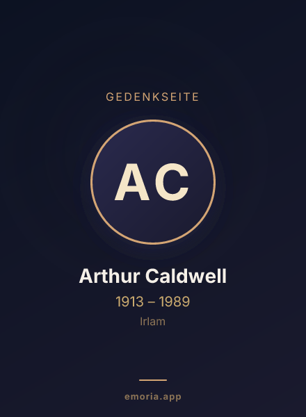 Gedenkportrait von Arthur Caldwell