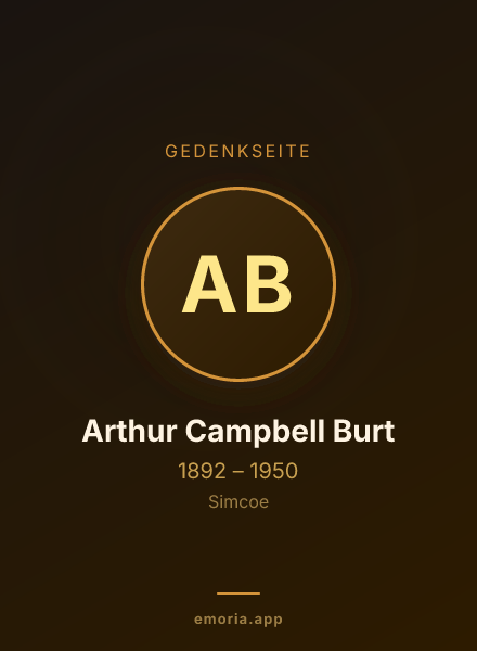 Gedenkportrait von Arthur Campbell Burt