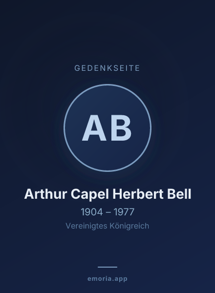 Gedenkportrait von Arthur Capel Herbert Bell
