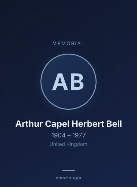 Memorial portrait of Arthur Capel Herbert Bell