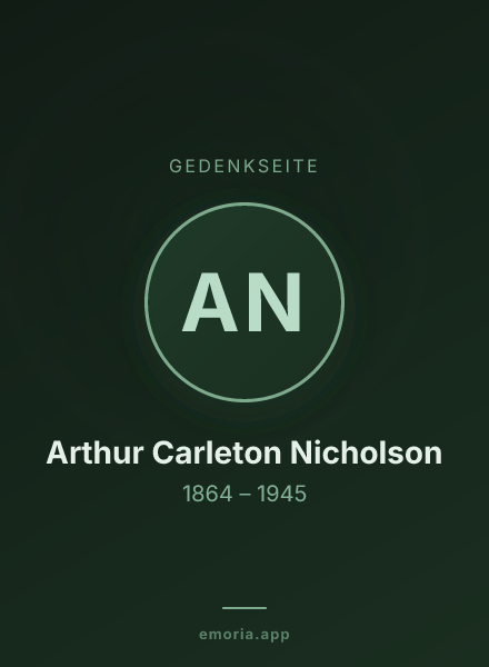 Gedenkportrait von Arthur Carleton Nicholson