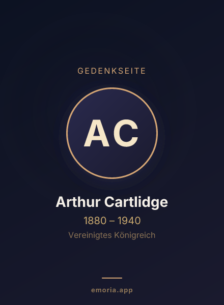 Gedenkportrait von Arthur Cartlidge