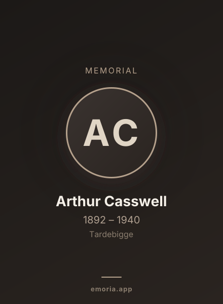 Memorial portrait of Arthur Casswell