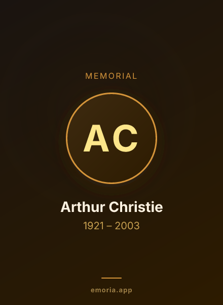Memorial portrait of Arthur Christie