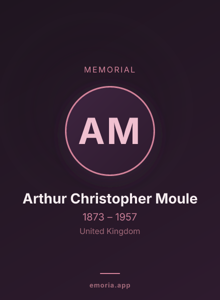 Memorial portrait of Arthur Christopher Moule
