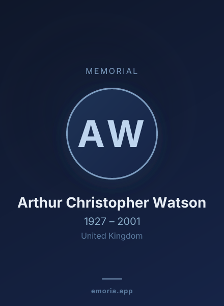 Memorial portrait of Arthur Christopher Watson