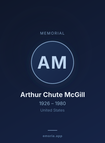 Memorial portrait of Arthur Chute McGill