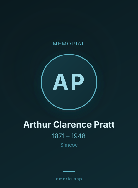 Memorial portrait of Arthur Clarence Pratt