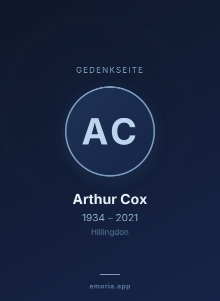 Gedenkportrait von Arthur Cox