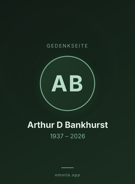 Gedenkportrait von Arthur D Bankhurst