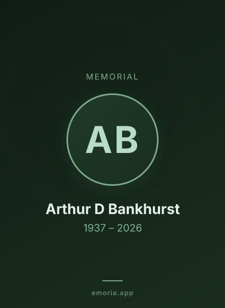 Memorial portrait of Arthur D Bankhurst