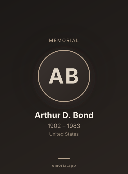 Memorial portrait of Arthur D. Bond