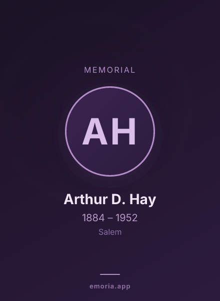 Memorial portrait of Arthur D. Hay