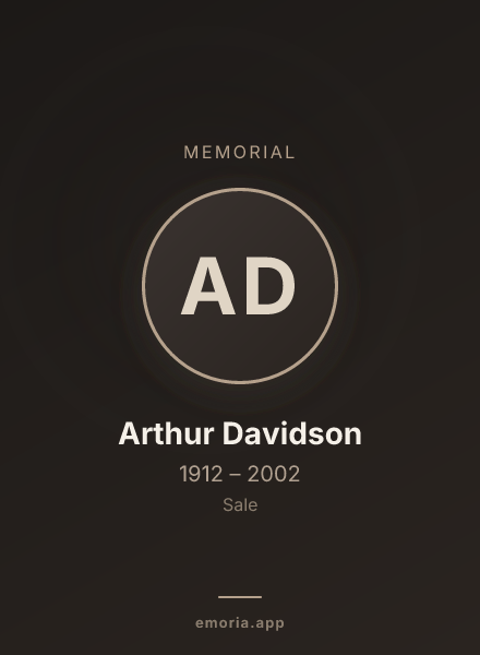 Memorial portrait of Arthur Davidson
