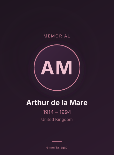 Memorial portrait of Arthur de la Mare