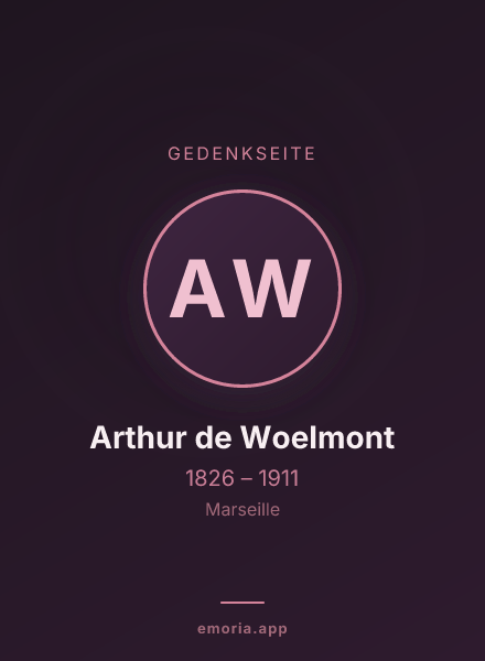 Gedenkportrait von Arthur de Woelmont