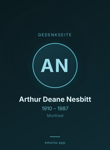 Gedenkportrait von Arthur Deane Nesbitt
