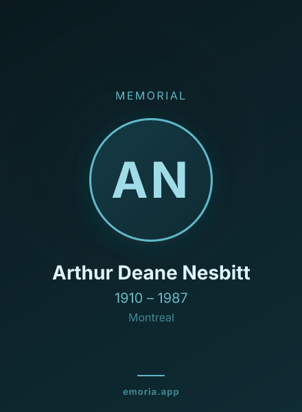 Memorial portrait of Arthur Deane Nesbitt