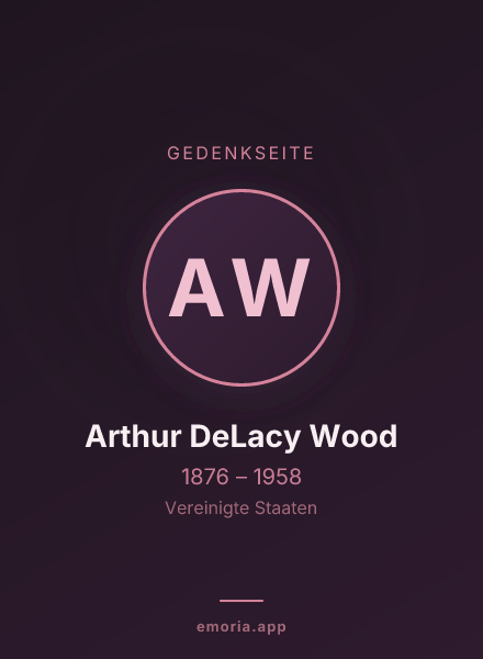 Gedenkportrait von Arthur DeLacy Wood