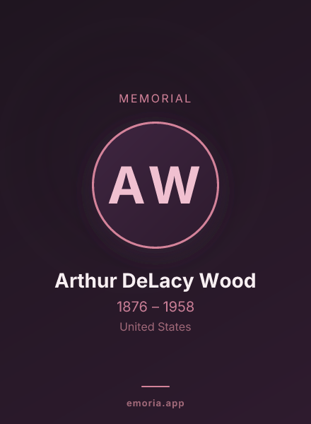 Memorial portrait of Arthur DeLacy Wood