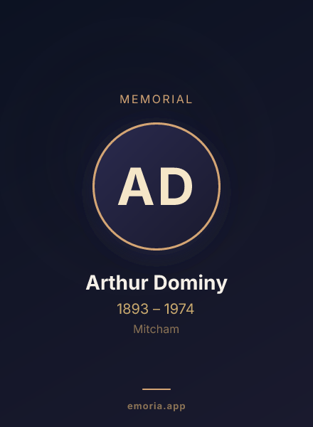 Memorial portrait of Arthur Dominy