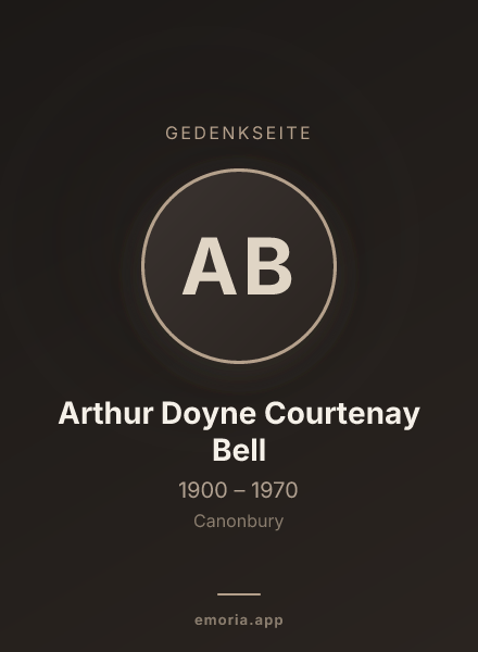 Gedenkportrait von Arthur Doyne Courtenay Bell